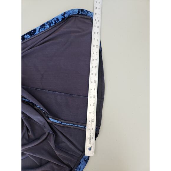 Galvan London Long-Sleeve Deep-V Hammered Velvet Cocktail Dress SZ 4 Blue #1D459 - Picture 13 of 16